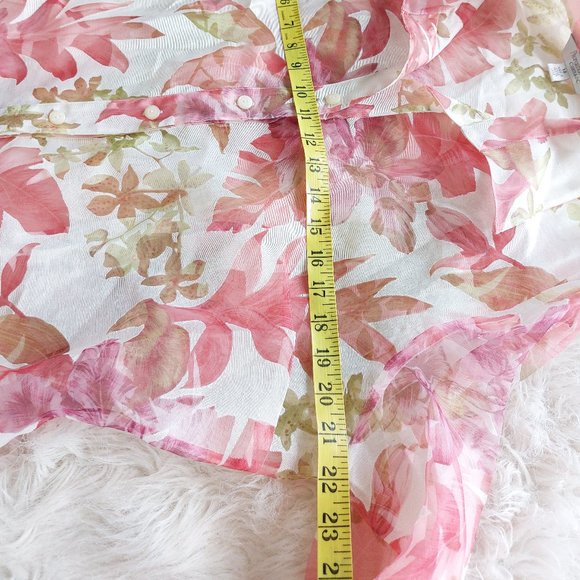 Proportion Petite Conrad Women's Linen Blend Pink Tone Floral Mesh Suit 18 - Picture 3 of 8